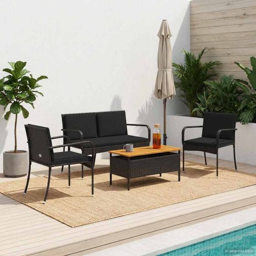 Градински комплект с възглавница стомана