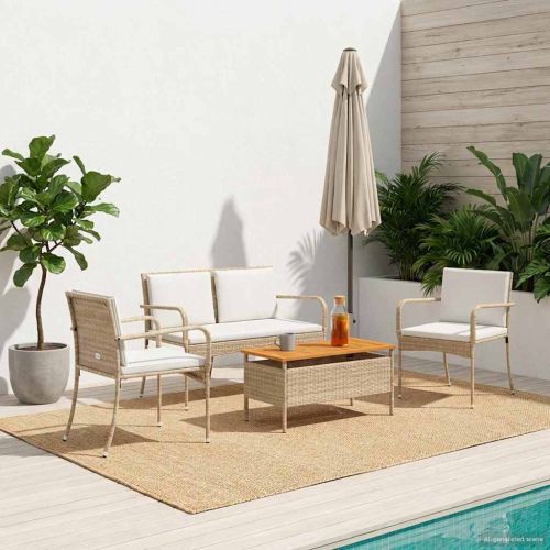 Градински комплект с възглавница стомана