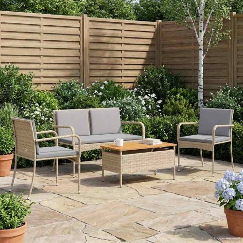 Градински комплект с възглавница стомана