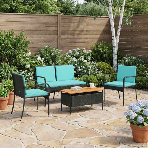 Градински комплект с възглавница стомана