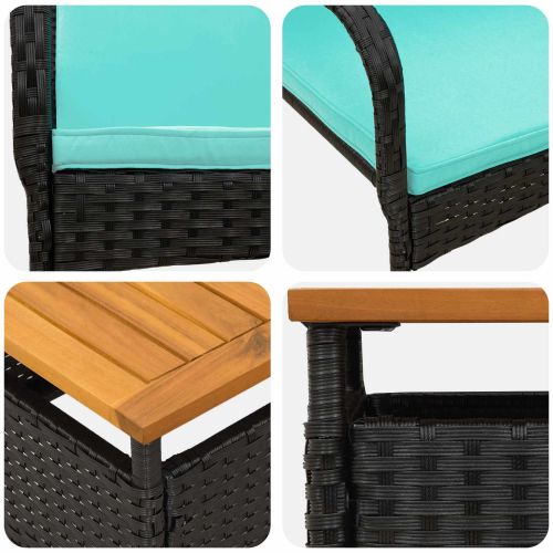 Градински комплект с възглавница стомана