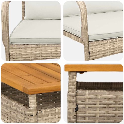 Градински комплект с възглавница стомана