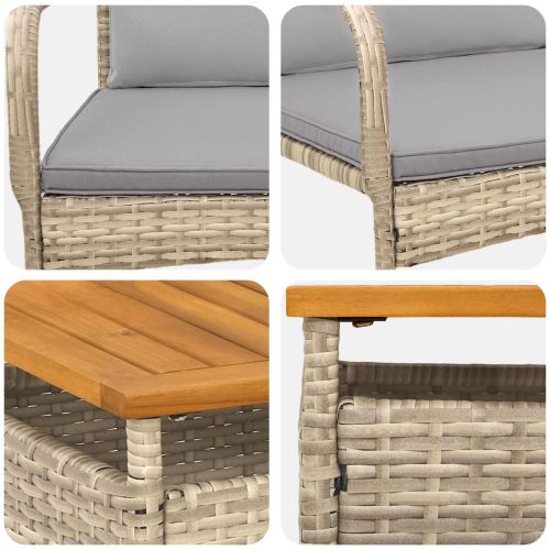 Градински комплект с възглавница стомана