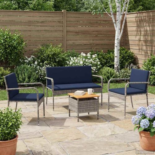 Градински комплект с възглавница стомана