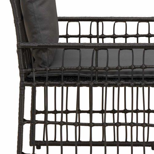 Комплект за външни мебели 5 pcs Черно и тъмно сиво