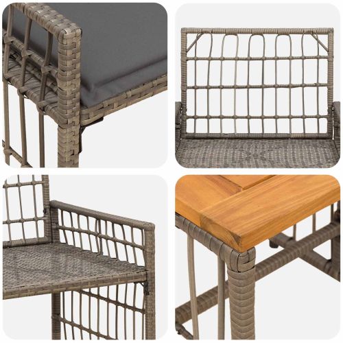 Комплект за външни мебели 5 pcs Черно и тъмно сиво