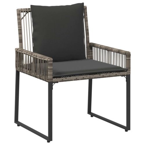 Комплект за външни мебели 9 pcs Сив и тъмен сив полиратан