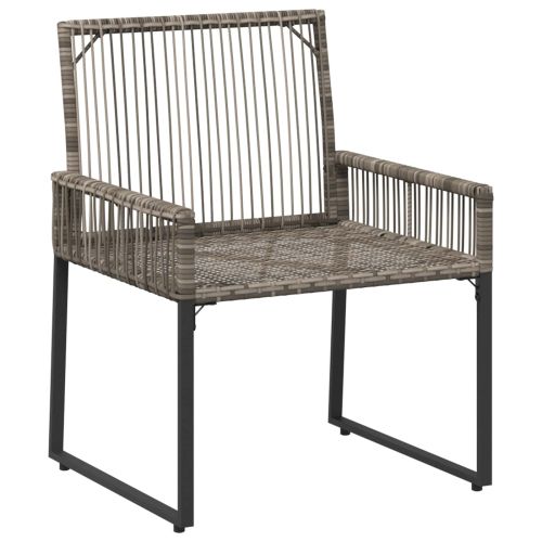 Комплект за външни мебели 9 pcs Сив и тъмен сив полиратан