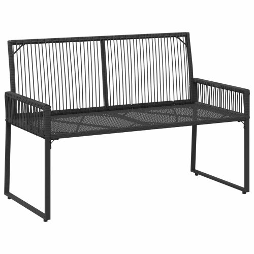 Комплект за външни мебели 9 pcs Черен и Туркоаз полиратан