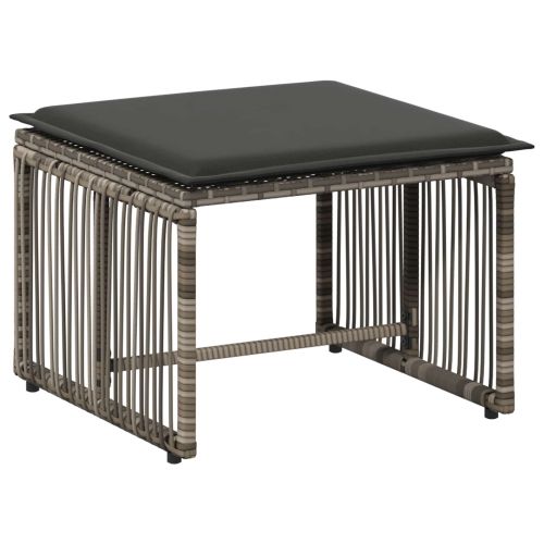 Комплект за външни мебели 11 pcs Сив и тъмен сив полиратан