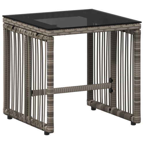 Комплект за външни мебели 11 pcs Сив и тъмен сив полиратан