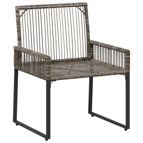 Комплект за външни мебели 11 pcs Сив и тъмен син полиратан