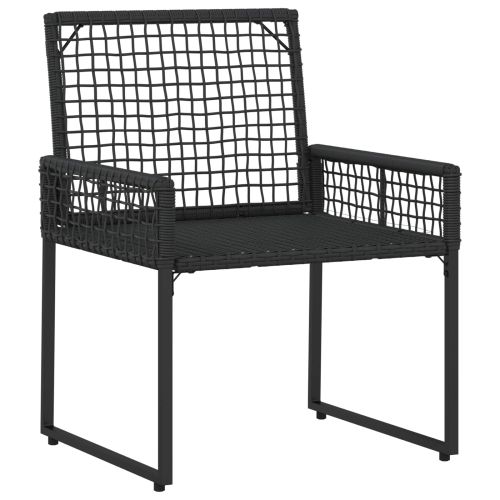 Комплект за външни мебели с възглавница 5 pcs Черен и бял