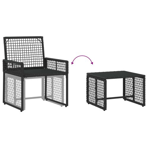 Комплект за външни мебели с възглавница 5 pcs Черен и Туркоаз