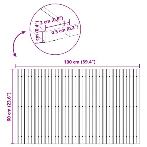 Постелка за баня Кафяво 100 x 60 cm Солидно акациево дърво