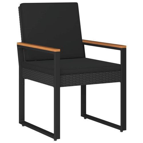 Комплект за външни мебели с възглавница 4 pcs Черно полиратан