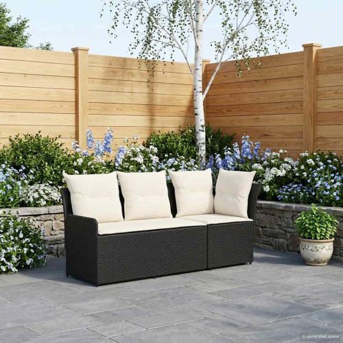 Диван с подлакътник за градина с ъглов диван 2 Брой ПЕ ратан