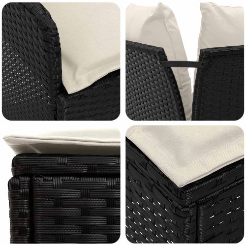 Диван с подлакътник за градина с ъглов диван 2 Брой ПЕ ратан