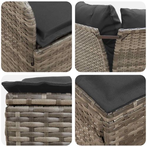 Диван с подлакътник за градина с ъглов диван 2 Брой ПЕ ратан