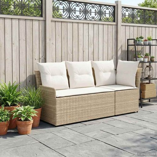 Диван с подлакътник за градина с ъглов диван 2 Брой ПЕ ратан