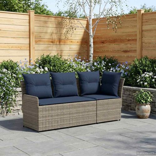 Диван с подлакътник за градина с ъглов диван 2 Брой ПЕ ратан