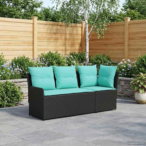 Диван с подлакътник за градина с ъглов диван 2 Брой ПЕ ратан