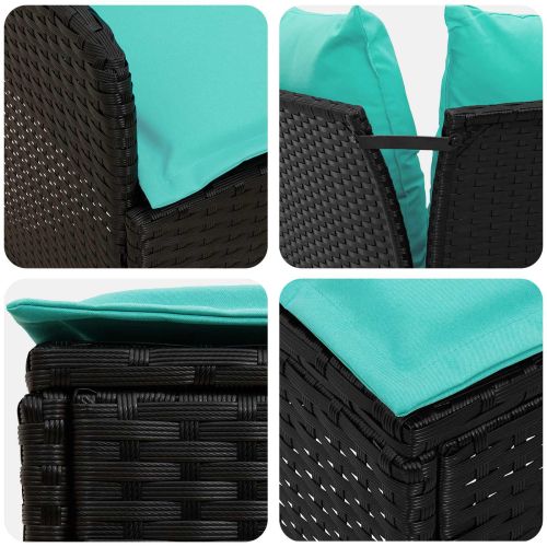 Диван с подлакътник за градина с ъглов диван 2 Брой ПЕ ратан