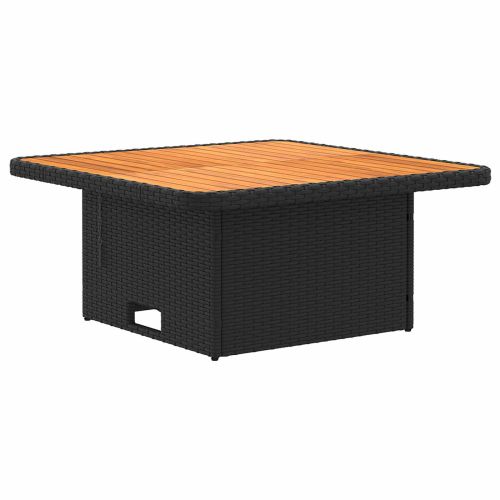 Диван с подлакътници за градина с подвижна маса 2 Брой Черно