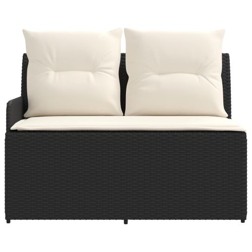 Диван с подлакътници за градина с подвижна маса 2 Брой ПЕ ратан