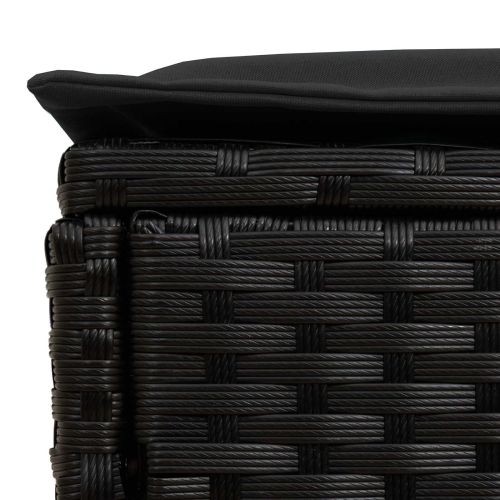 Табуретка за градина 2 Брой Черно 38 x 38 x 45 cm ПЕ ратан