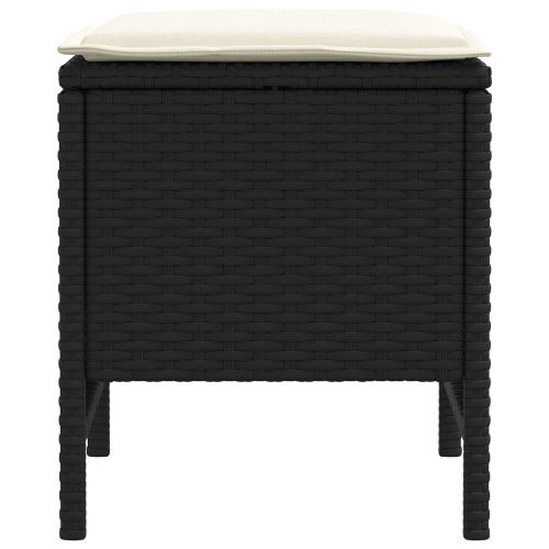 Табуретка за градина 2 Брой Черен и кремав 38 x 38 x 45 cm