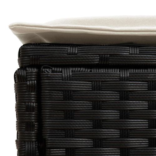 Табуретка за градина 2 Брой Черен и кремав 38 x 38 x 45 cm