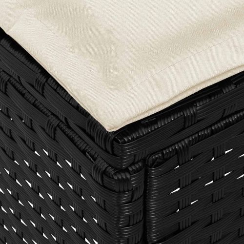 Табуретка за градина 2 Брой Черен и кремав 38 x 38 x 45 cm