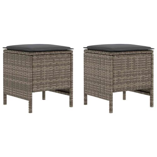 Табуретка за градина 2 Брой Сив и тъмен сив 38 x 38 x 45 cm