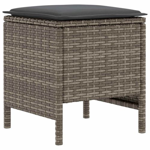 Табуретка за градина 2 Брой Сив и тъмен сив 38 x 38 x 45 cm