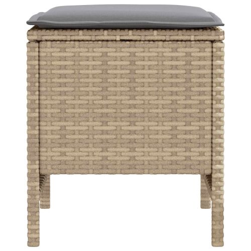 Табуретка за градина 2 Брой Бежов и Светло Сив 38 x 38 x 45 cm