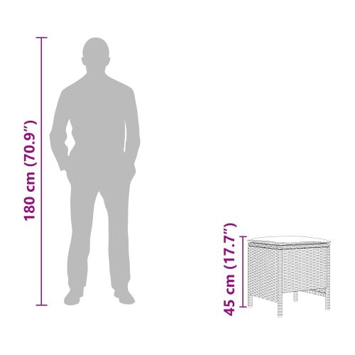 Табуретка за градина 2 Брой Сив и тъмен син 38 x 38 x 45 cm