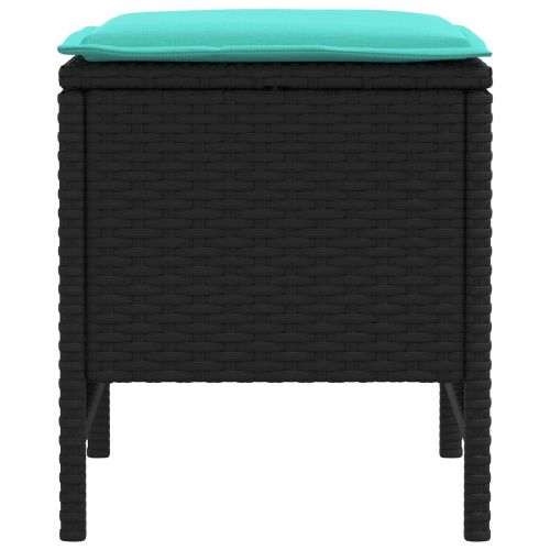 Табуретка за градина 2 Брой Черен и Туркоаз 38 x 38 x 45 cm