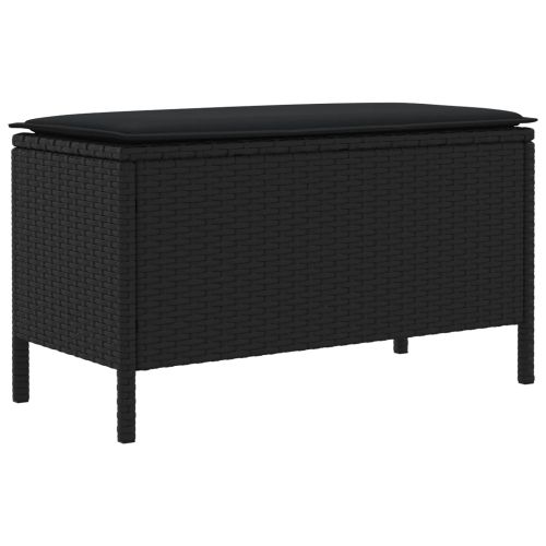 Табуретка за градина Черно 80 x 38 x 45 cm ПЕ ратан