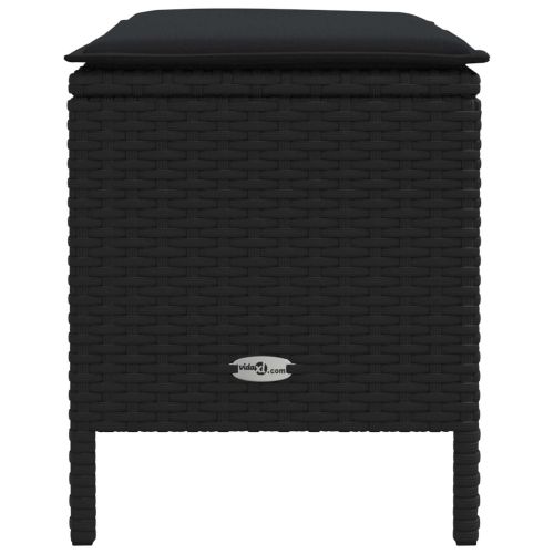 Табуретка за градина Черно 80 x 38 x 45 cm ПЕ ратан