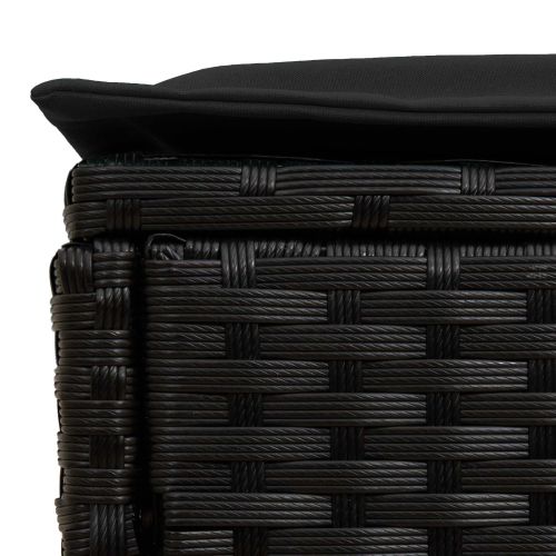 Табуретка за градина Черно 80 x 38 x 45 cm ПЕ ратан