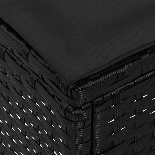 Табуретка за градина Черно 80 x 38 x 45 cm ПЕ ратан