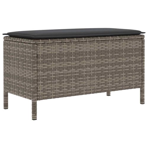 Табуретка за градина Сив и тъмен сив 80 x 38 x 45 cm ПЕ ратан