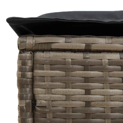 Табуретка за градина Сив и тъмен сив 80 x 38 x 45 cm ПЕ ратан