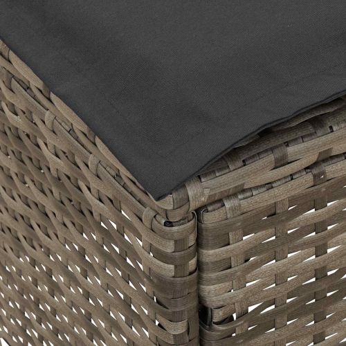 Табуретка за градина Сив и тъмен сив 80 x 38 x 45 cm ПЕ ратан