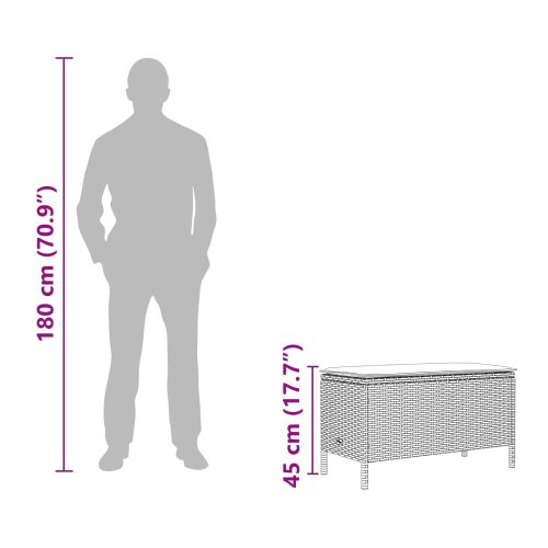 Табуретка за градина Бежов и Светло Сив 80 х 38 х 42 см