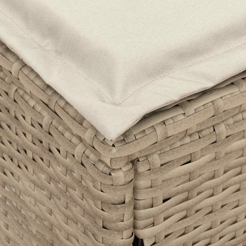 Табуретка за градина Бежов и кремав 80 х 38 х 42 см ПЕ ратан