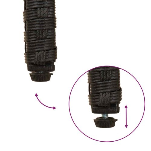 Градински столове 2 pcs Черно и кремаво бяло Полиратан и акация