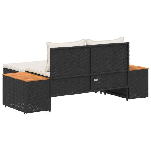 Комплект дивани за открито 4 pcs Черно и кремаво бяло