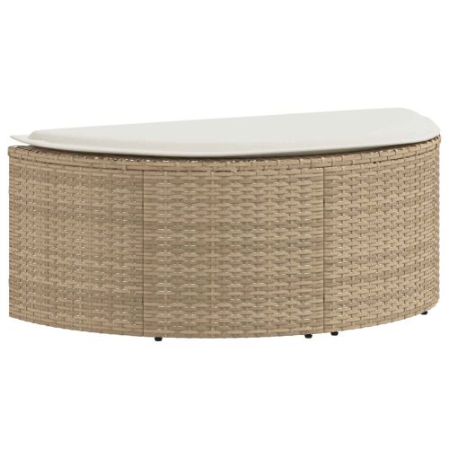 Градински диван 8 pcs Бежов и кремаво бял полиратан